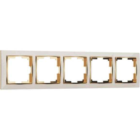 Рамка на 5 постов WERKEL W0051932 Snabb слоновая кость/золото a051655 Рамка на 5 постов WERKEL W0051932 Snabb слоновая кость/золото a051655