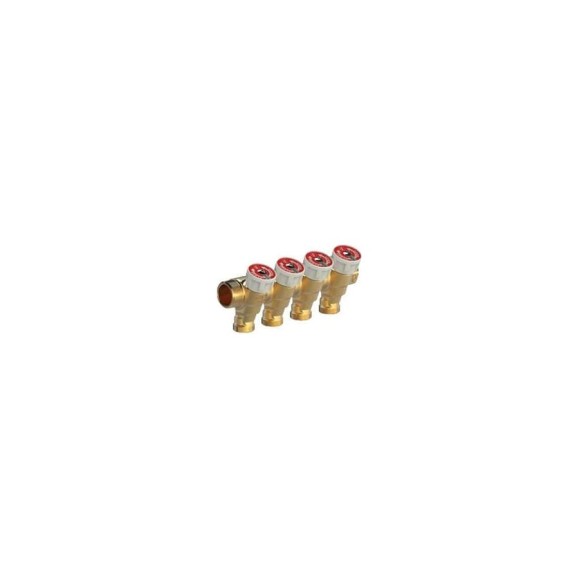 Сантехнический коллектор Giacomini 3/4x1/2E/2 с вентилями R585CY062 Сантехнический коллектор Giacomini 3/4x1/2E/2 с вентилями R585CY062
