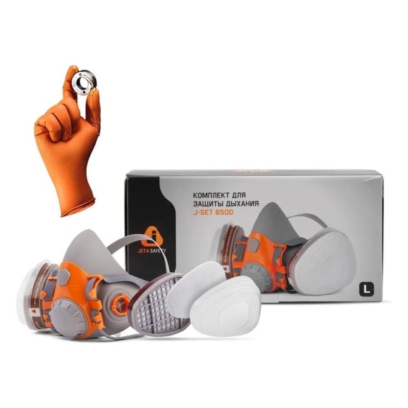 Комплект для защиты дыхания Jeta Safety, полумаска из силикона, размер S, J-SET6500-S