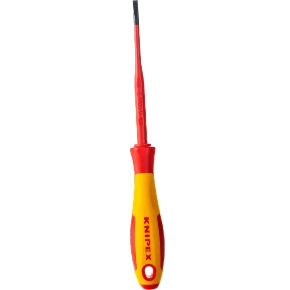 Отвертка KNIPEX SL4.0x0.8 шлицевая тонкая VDE, L лезвия 100 мм, 1000V, 2-комп. рук-ка KN-982040SL Отвертка KNIPEX SL4.0x0.8 шлицевая тонкая VDE, L лезвия 100 мм, 1000V, 2-комп. рук-ка KN-982040SL