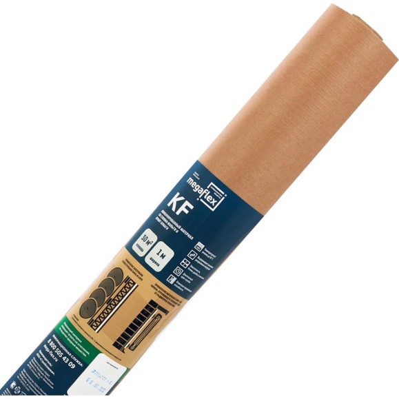 Фольга для бани, сауны Megaflex KF на крафт бумаге, 1х30 м, 30 кв. м FOIKF.100.30