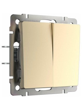 Двухклавишный проходной выключатель WERKEL W1122011 шампань a050866 Двухклавишный проходной выключатель WERKEL W1122011 шампань a050866