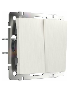 Двухклавишный проходной выключатель WERKEL W1122013 перламутровый рифленый a051185 Двухклавишный проходной выключатель WERKEL W1122013 перламутровый рифленый a051185