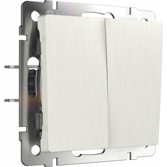 Двухклавишный проходной выключатель WERKEL W1122013 перламутровый рифленый a051185