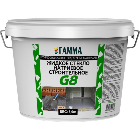 Жидкое стекло ГАММА G8 3 кг 233980 Жидкое стекло ГАММА G8 3 кг 233980