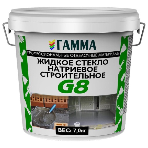 Жидкое стекло ГАММА G8 7 кг 233982 Жидкое стекло ГАММА G8 7 кг 233982
