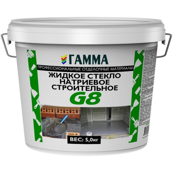 Жидкое стекло ГАММА G8 5 кг 233981 Жидкое стекло ГАММА G8 5 кг 233981