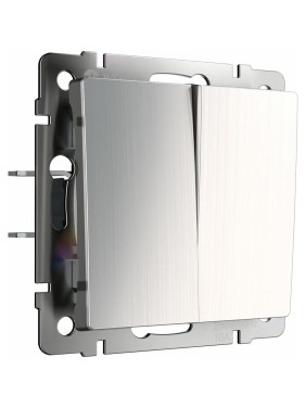 Двухклавишный проходной выключатель WERKEL W1122002 глянцевый никель a051085 Двухклавишный проходной выключатель WERKEL W1122002 глянцевый никель a051085