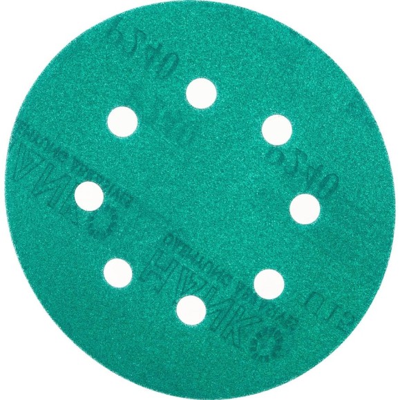 Диск DC341 Film Green Hanko 125 мм 8 отв Р 240 100 шт/уп DC341.125.8.0240