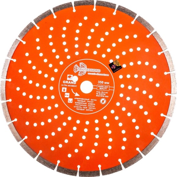 Диск алмазный отрезной TRIO-DIAMOND 350x25.4 Grand Ultra Segment GUS729 Диск алмазный отрезной TRIO-DIAMOND 350x25.4 Grand Ultra Segment GUS729