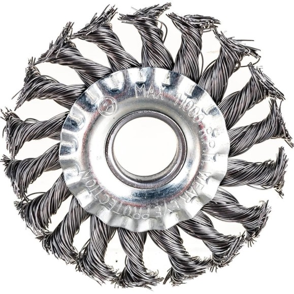 Щетка металлическая для УШМ (100х22 мм; крученая; дисковая) ЕРМАК 656-049 Щетка металлическая для УШМ (100х22 мм; крученая; дисковая) ЕРМАК 656-049