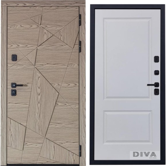 Дверь DIVA 97/1 2050x860 мм Правая Дуб натуральный - Д7 Белый софт УТ-00074588