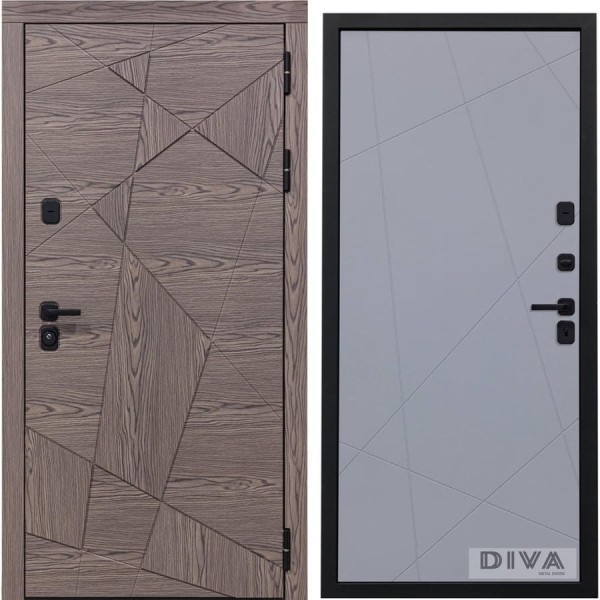 Дверь DIVA 97/2 2050x860 мм Правая Дуб коньяк - Д11 Силк Маус УТ-00072812