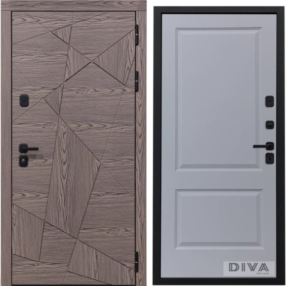 Дверь DIVA 97/2 2050x960 мм Правая Дуб коньяк - Д7 Силк Маус УТ-00074843