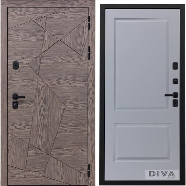 Дверь DIVA 97/2 2050x960 мм Правая Дуб коньяк - Д7 Силк Маус УТ-00074843