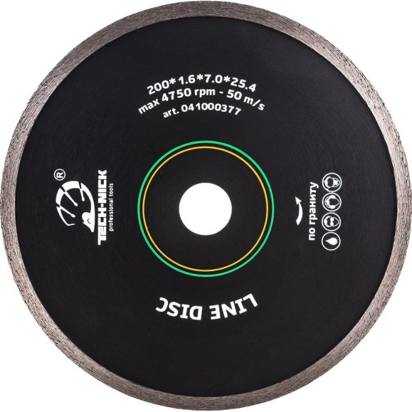 Диск алмазный сплошной по граниту LINE DISC (200х25.4 мм) TECH-NICK 041000377 Диск алмазный сплошной по граниту LINE DISC (200х25.4 мм) TECH-NICK 041000377