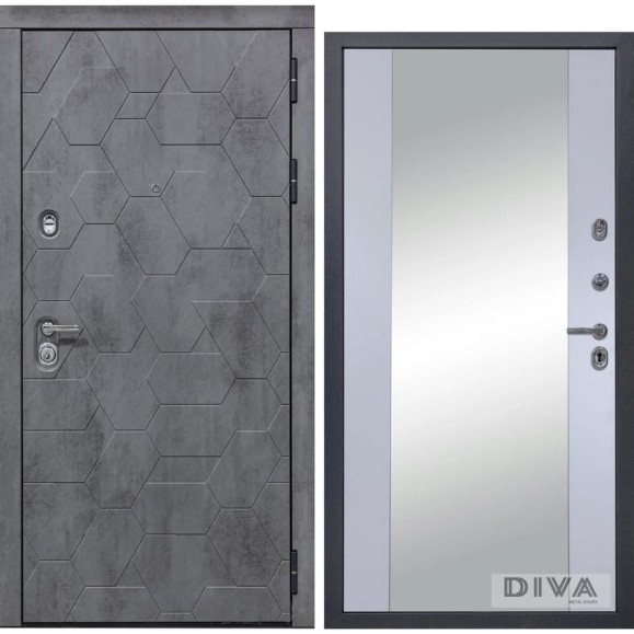 Дверь DIVA 51 2050x960 мм Зеркало Правая Бетон темный - Д15 Силк маус УТ-00074340 Дверь DIVA 51 2050x960 мм Зеркало Правая Бетон темный - Д15 Силк маус УТ-00074340
