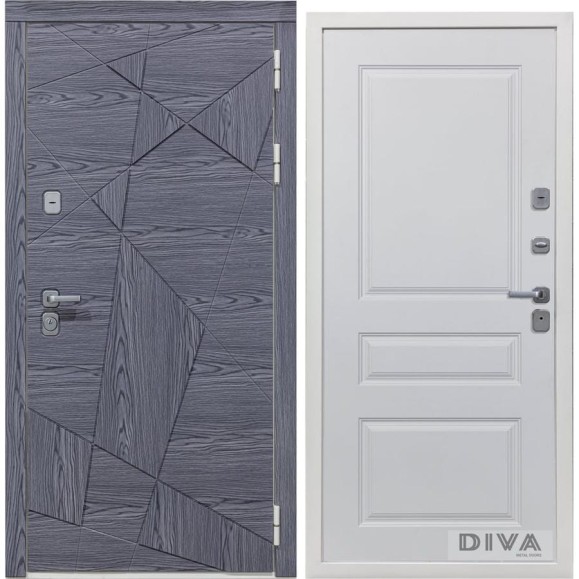 Дверь DIVA 97/3 2050x960 мм Правая Дуб Графит - Д13 Белый Софт УТ-00074989 Дверь DIVA 97/3 2050x960 мм Правая Дуб Графит - Д13 Белый Софт УТ-00074989