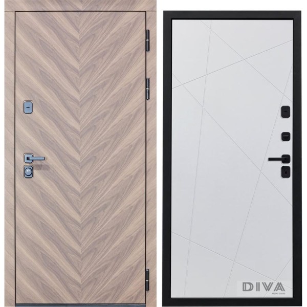 Дверь DIVA 98 2050x860 мм Правая Орех шоколадный - Д11 Белый Софт УТ-00075855