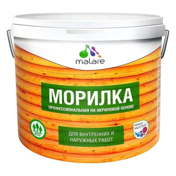 Морилка профессиональная Professional для дерева MALARE, для любых деревянных поверхностей, акриловая, быстро сохнет без запаха, цвет папоротник, 9 кг МРЛКПАППГ0900 Морилка профессиональная Professional для дерева MALARE, для любых деревянных поверхностей, акриловая, быстро сохнет без запаха, цвет папоротник, 9 кг МРЛКПАППГ0900
