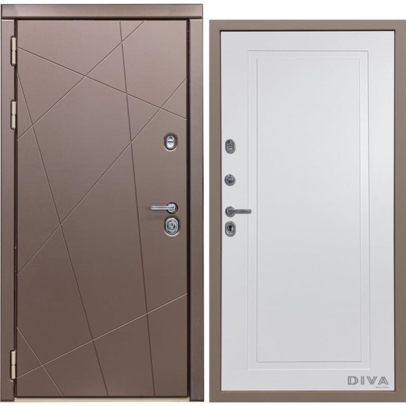 Дверь DIVA 50 2050x960 мм Левая Бронза - Н10 Белый софт УТ-00074147 Дверь DIVA 50 2050x960 мм Левая Бронза - Н10 Белый софт УТ-00074147