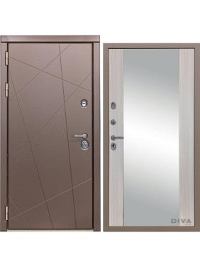 Дверь DIVA 50 Зеркало 2050x960 мм Левая Бронза - Д15 Сандал белый УТ-00075325