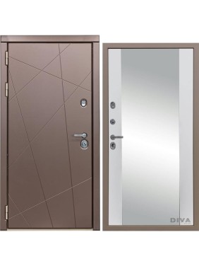 Дверь DIVA 50 Зеркало 2050x960 мм Левая Бронза - Д15 Белый софт УТ-00074111