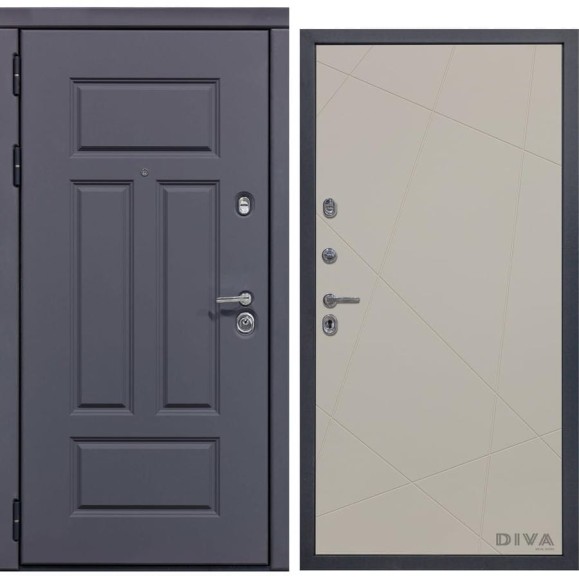 Дверь DIVA 47 2050x860 мм Левая Ясень графит - Д11 Софт шампань УТ-00075227
