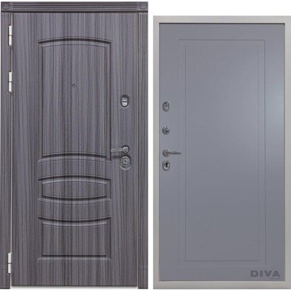 Дверь DIVA 42 2050x860 мм Левая Сандал серый - Н10 Силк маус УТ-00075395