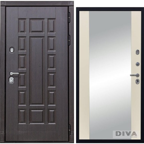 Дверь DIVA 38 Зеркало 2050x960 мм Правая Венге - Д15 Софт шампань УТ-00075232 Дверь DIVA 38 Зеркало 2050x960 мм Правая Венге - Д15 Софт шампань УТ-00075232