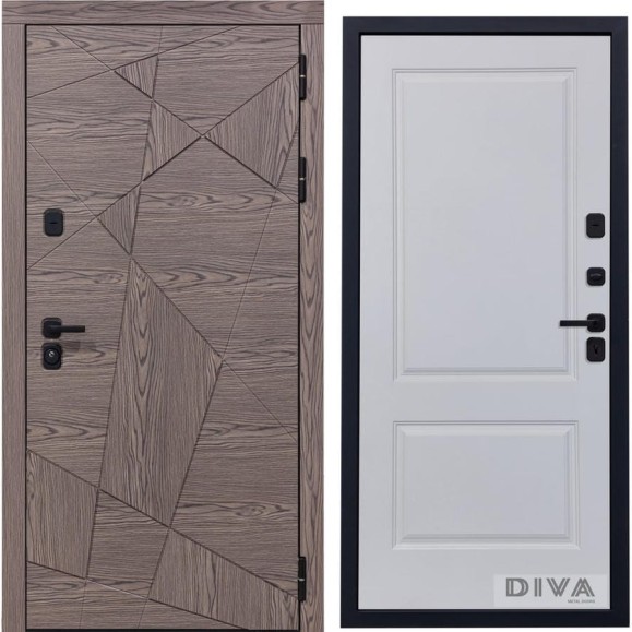 Дверь DIVA 97/2 2050x860 мм Правая Дуб коньяк - Д7 Белый софт УТ-00073467