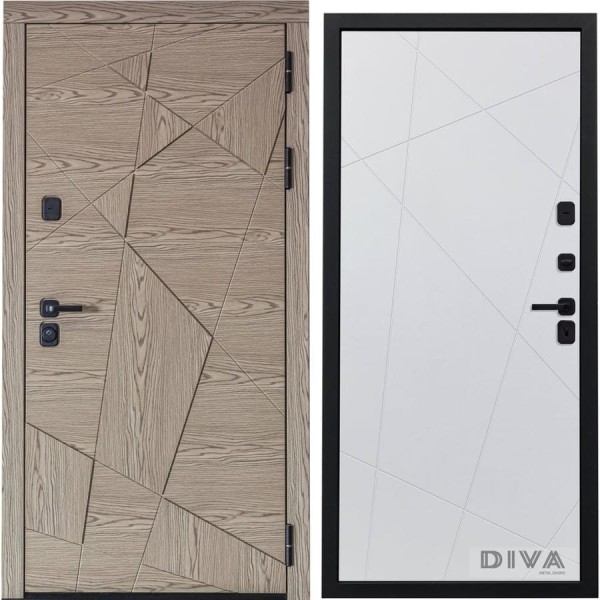 Дверь DIVA 97/1 2050x960 мм Правая Дуб натуральный - Д11 Белый софт УТ-00073587
