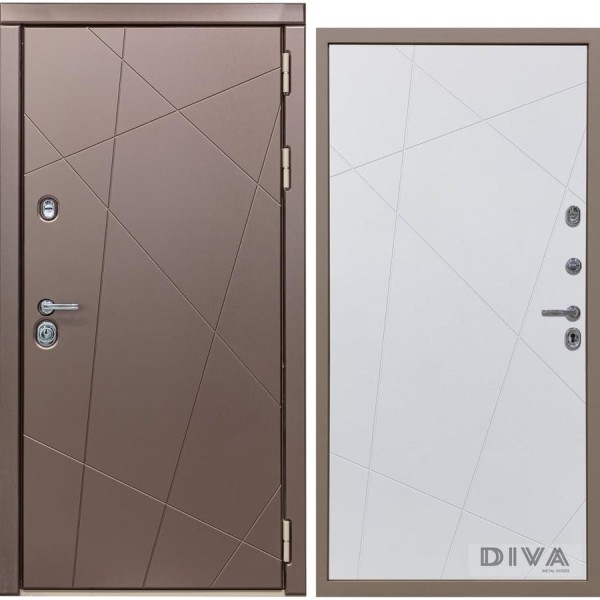Дверь DIVA 50 2050x860 мм Правая Бронза - Д11 Белый софт УТ-00073381