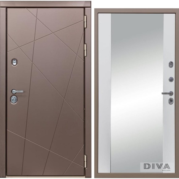 Дверь DIVA 50 Зеркало 2050x860 мм Правая Бронза - Д15 Белый Софт УТ-00073459 Дверь DIVA 50 Зеркало 2050x860 мм Правая Бронза - Д15 Белый Софт УТ-00073459