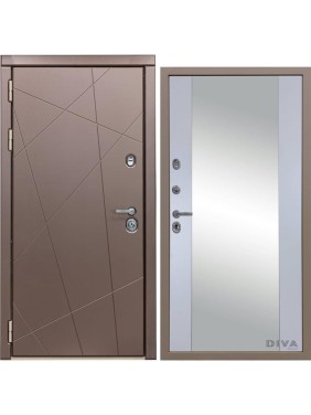 Дверь DIVA 50 Зеркало 2050x860 мм Левая Бронза - Д15 Силк Маус УТ-00075328