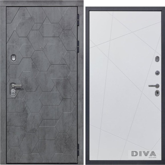 Дверь DIVA 51 2050x960 мм Правая Бетон Темный - Д11 Белый Софт УТ-00072046 Дверь DIVA 51 2050x960 мм Правая Бетон Темный - Д11 Белый Софт УТ-00072046