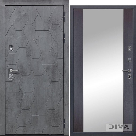Дверь DIVA 51 Зеркало 2050x860 мм Правая Бетон Темный - Д15 Венге УТ-00075372 Дверь DIVA 51 Зеркало 2050x860 мм Правая Бетон Темный - Д15 Венге УТ-00075372