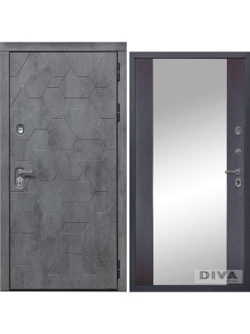 Дверь DIVA 51 Зеркало 2050x960 мм Правая Бетон Темный - Д15 Венге УТ-00075374