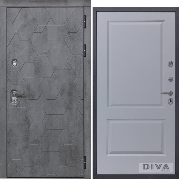 Дверь DIVA 51 2050x960 мм Правая Бетон Темный - Д7 Силк Маус УТ-00075353
