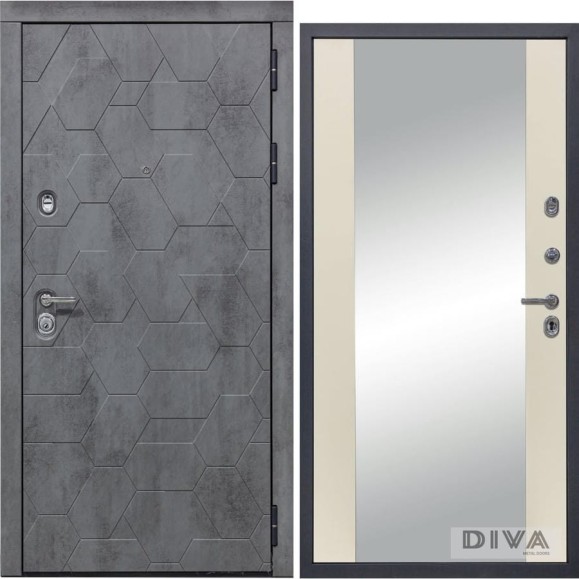 Дверь DIVA 51 Зеркало 2050x860 мм Правая Бетон темный - Д15 Софт шампань УТ-00074465 Дверь DIVA 51 Зеркало 2050x860 мм Правая Бетон темный - Д15 Софт шампань УТ-00074465