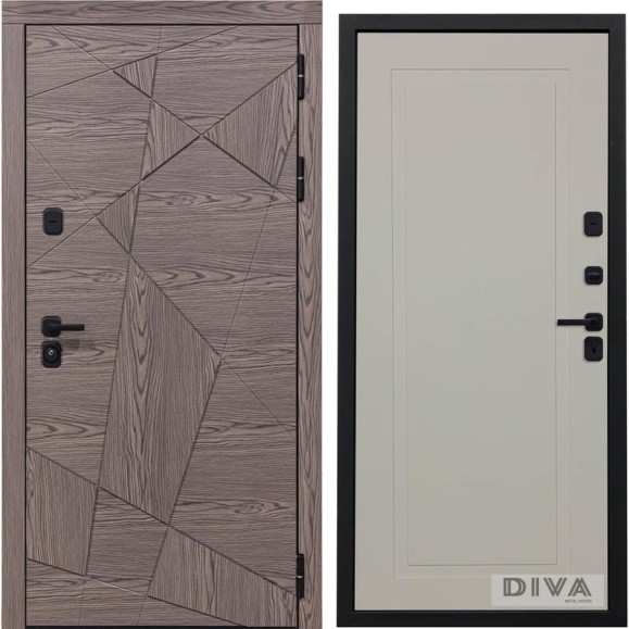 Дверь DIVA 97/2 2050x960 мм Правая Дуб коньяк - Н10 Софт шампань УТ-00074851