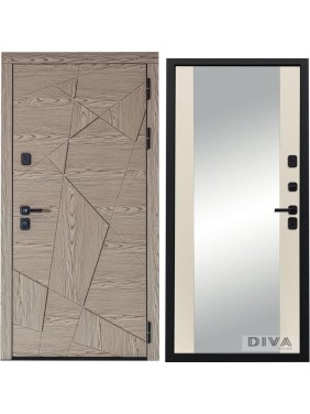Дверь DIVA 97/1 2050x960 мм Зеркало Правая Дуб натуральный - Д15 Софт шампань УТ-00075002