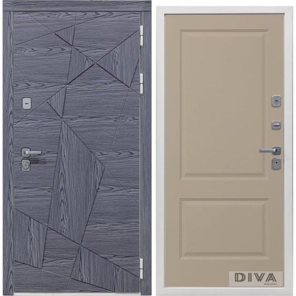 Дверь DIVA 97/3 2050x960 мм Правая Дуб графит - Д7 Софт шампань УТ-00074895