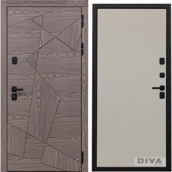 Дверь DIVA 97/2 2050x960 мм Правая Дуб коньяк - Д11 Софт шампань УТ-00072816