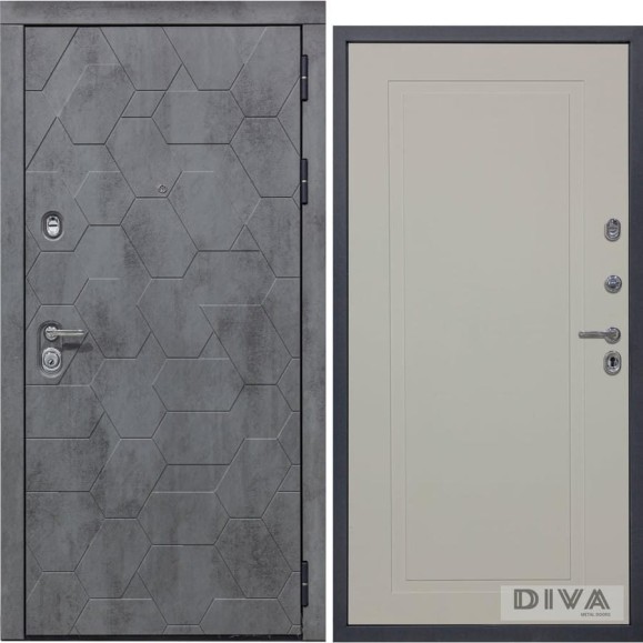 Дверь DIVA 51 2050x960 мм Правая Бетон темный - Н10 Софт шампань УТ-00075369