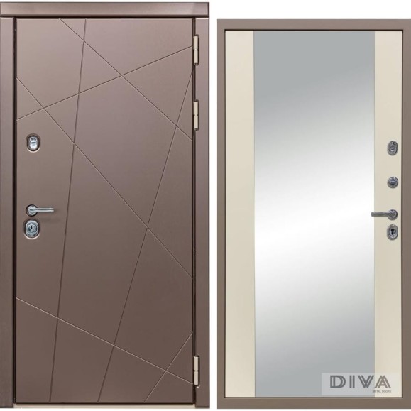 Дверь DIVA 50 Зеркало 2050x860 мм Правая Бронза - Д15 Софт шампань УТ-00075331 Дверь DIVA 50 Зеркало 2050x860 мм Правая Бронза - Д15 Софт шампань УТ-00075331
