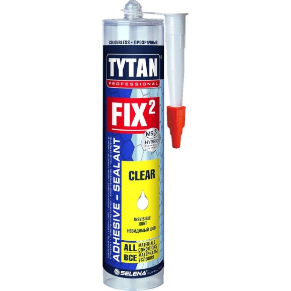 Клей-герметик Tytan PROFESSIONAL Fix2 Clear прозрачный 290 мл 73914 211359 Клей-герметик Tytan PROFESSIONAL Fix2 Clear прозрачный 290 мл 73914 211359