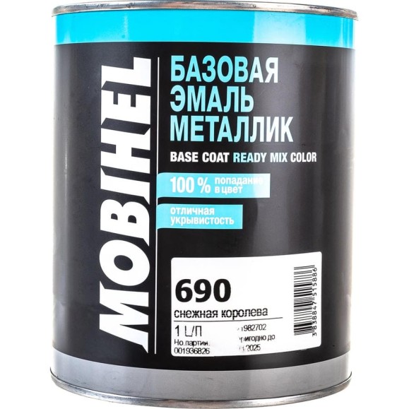 Краска Mobihel 690 Снежная Королева металлик, банка, 1 л 41982702
