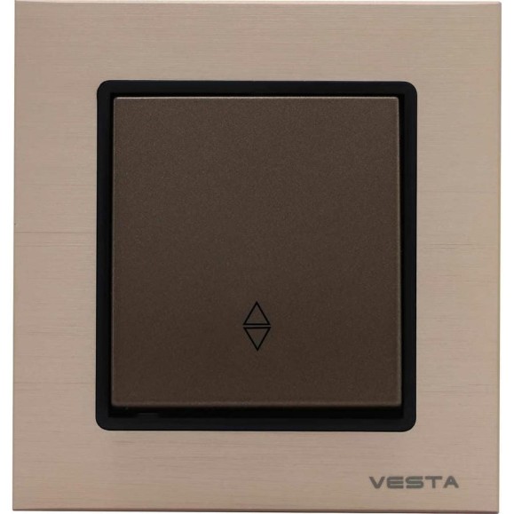 Выключатель Эксклюзивный Шампанское Металлик реверсивный Metronex Electric FVK050206BSH Выключатель Эксклюзивный Шампанское Металлик реверсивный Metronex Electric FVK050206BSH