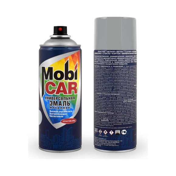 Эмаль универсальная металлик 520 мл серебро Mobicar 0506-03 MC 0506-03 МС Эмаль универсальная металлик 520 мл серебро Mobicar 0506-03 MC 0506-03 МС